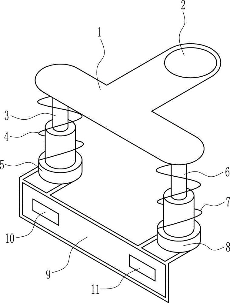 一种减震功能车篮固定支架的制作方法