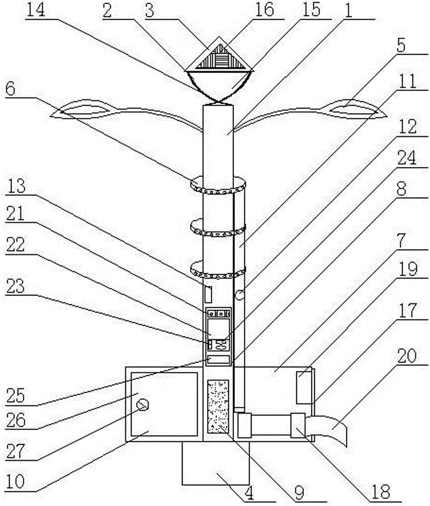 一种农田用太阳能路灯的制作方法附图