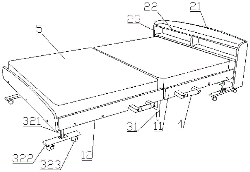 带有床头书柜的折叠床的制作方法附图