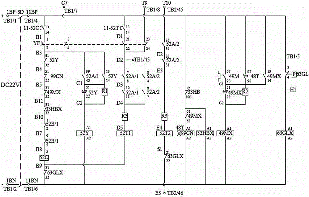 一种防止合闸线圈烧毁的SF<sub>6</sub>断路器弹簧机构合闸控制回路的制作方法附图
