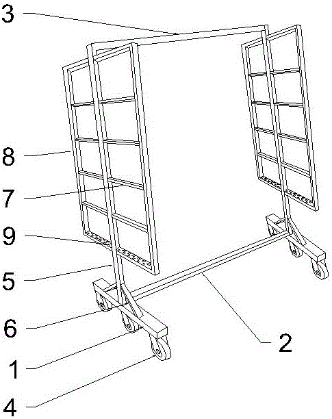 一种烟熏柜用的移动式烟熏架的制作方法附图